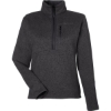 Custom Womens Drop Line Half-Zip Jacket Black Heather