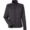 Custom Womens Drop Line Fleece Jacket Black Heather