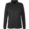 Custom Womens Advantage Snag Protection Plus IL Long Sleeve Polo Black