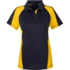 Custom Womens Advantage Snag Protection Plus IL Colorblock Polo Black/ Sunray Yellow/ Dark Charcoal