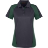Custom Womens Advantage Snag Protection Plus IL Colorblock Polo Dark Charcoal/ Dark Green/ Black