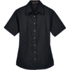 Custom Womens Easy Blend™ Short Sleeve Twill Dress Shirt with Stain-Release Black