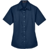 Custom Womens Easy Blend™ Short Sleeve Twill Dress Shirt with Stain-Release Navy