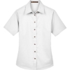 Custom Womens Easy Blend™ Short Sleeve Twill Dress Shirt with Stain-Release White