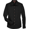 Custom Womens Easy Blend™ Long Sleeve Twill Dress Shirt with Stain-Release Black