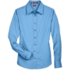 Custom Womens Easy Blend™ Long Sleeve Twill Dress Shirt with Stain-Release Light College Blue
