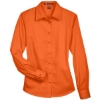 Custom Womens Easy Blend™ Long Sleeve Twill Dress Shirt with Stain-Release Team Orange
