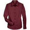 Custom Womens Easy Blend™ Long Sleeve Twill Dress Shirt with Stain-Release Wine
