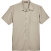 Custom Mens Barbados Textured Camp Shirt Khaki