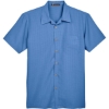 Custom Mens Barbados Textured Camp Shirt Pool Blue