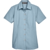 Custom Womens Barbados Textured Camp Shirt Cloud Blue
