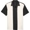 Custom Mens Two-Tone Camp Shirt Black/ Cream
