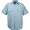 Custom Mens Key West Short Sleeve Performance Staff Shirt Cloud Blue