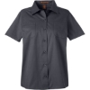 Custom Womens Advantage IL Short Sleeve Dress Shirt Dark Charcoal