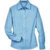 Custom Womens Long Sleeve Oxford Dress Shirt Light Blue