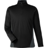 Custom Mens Flash Snag Protection Plus IL Colorblock Quarter-Zip Pullover Black/ Dark Charcoal