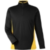 Custom Mens Flash Snag Protection Plus IL Colorblock Quarter-Zip Pullover Black/ Sunray Yellow
