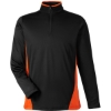 Custom Mens Flash Snag Protection Plus IL Colorblock Quarter-Zip Pullover Black/ Team Orange