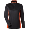 Custom Womens Flash Snag Protection Plus IL Colorblock Quarter-Zip Pullover Black/ Team Orange