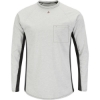 Custom Mens Long Sleeve FR Two-Tone Base Layer with Concealed Chest Pocket - EXCEL FR Grey