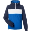 Custom Unisex Windward Anorak Hooded Quarter-Zip Jacket Navy/ White/ Royal