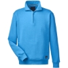 Custom Mens Anchor Fleece Quarter-Zip Pullover Azure Blue