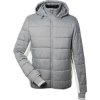 Custom Mens Nautical Mile Hooded Puffer Jacket Graphite/ Antique White