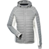 Custom Womens Nautical Mile Hooded Puffer Jacket Graphite/ Antique White