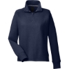 Custom Womens Anchor Fleece Quarter-Zip Sweatshirt Navy