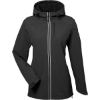 Custom Womens Wavestorm Hooded Soft Shell Jacket Black