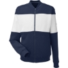 Custom Unisex Anchor Fleece Colorblocked Bomber Jacket Navy/ White