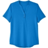 Custom Womens JAQ Snap-Up Stretch Performance Polo Light Nautical Blue