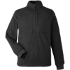 Custom Mens Aura Sweater Fleece Quarter-Zip Pullover Black/ Black