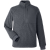 Custom Mens Aura Sweater Fleece Quarter-Zip Pullover Carbon/ Carbon