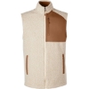 Custom Mens Aura Sweater Fleece Vest Oatmeal Heather/ Teak