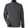 Custom Mens Spirit Textured Quarter-Zip Pullover Black Heather