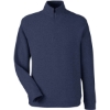 Custom Mens Spirit Textured Quarter-Zip Pullover Classic Navy Heather