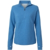 Custom Womens Spirit Textured Quarter-Zip Pullover Light Nautical Blue Heather