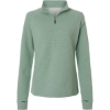 Custom Womens Spirit Textured Quarter-Zip Pullover Sage Green Heather