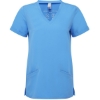 Custom Womens Invincible V-Neck Stretch Scrub Top Ceil Blue