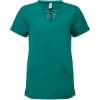 Custom Womens Invincible V-Neck Stretch Scrub Top Clean Green