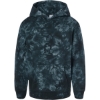 Custom Youth Midweight Tie-Dyed Hooded Sweatshirt Tie Dye Black