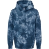 Custom Youth Midweight Tie-Dyed Hooded Sweatshirt Tie Dye Navy