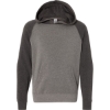 Custom Youth Lightweight Special Blend Raglan Hooded Sweatshirt Nickel/ Carbon