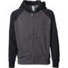 Custom Youth Lightweight Special Blend Raglan Zip Hood Carbon/ Black