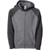 Custom Youth Lightweight Special Blend Raglan Zip Hood Nickel/ Carbon