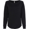 Custom Womens California Wave Wash Crewneck Sweatshirt Black