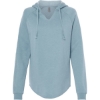 Custom Women’s Lightweight California Wave Wash Hooded Sweatshirt Misty Blue