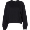 Custom Womens California Wave Wash Sunday Crewneck Sweatshirt Black