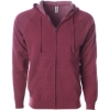 Custom Unisex Special Blend Raglan Full-Zip Hooded Sweatshirt Crimson